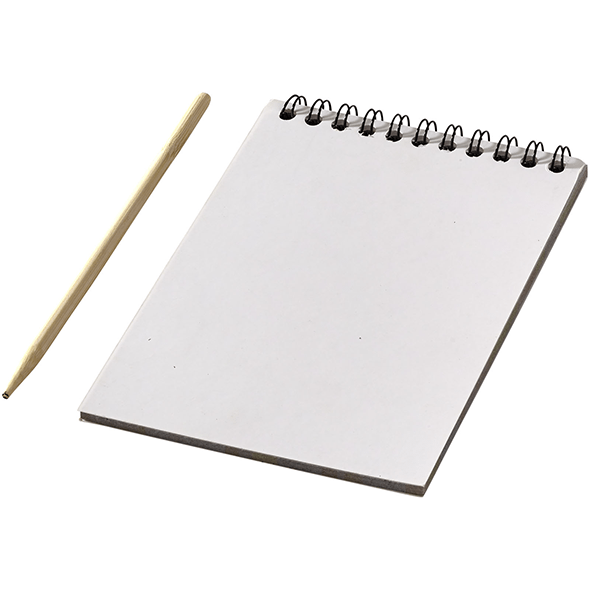 Quaderno scarabocchiato colorato con penna 